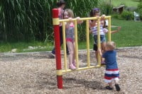 Swing on the gate.